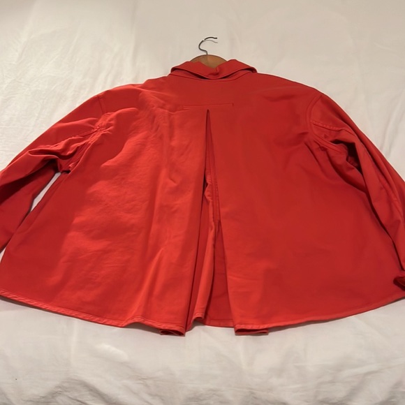 ANTHROPOLOGIE ORANGE/RED CROPPED SWING JACKET WITH BUTTON FRONT AND POCKETS - Picture 4 of 4